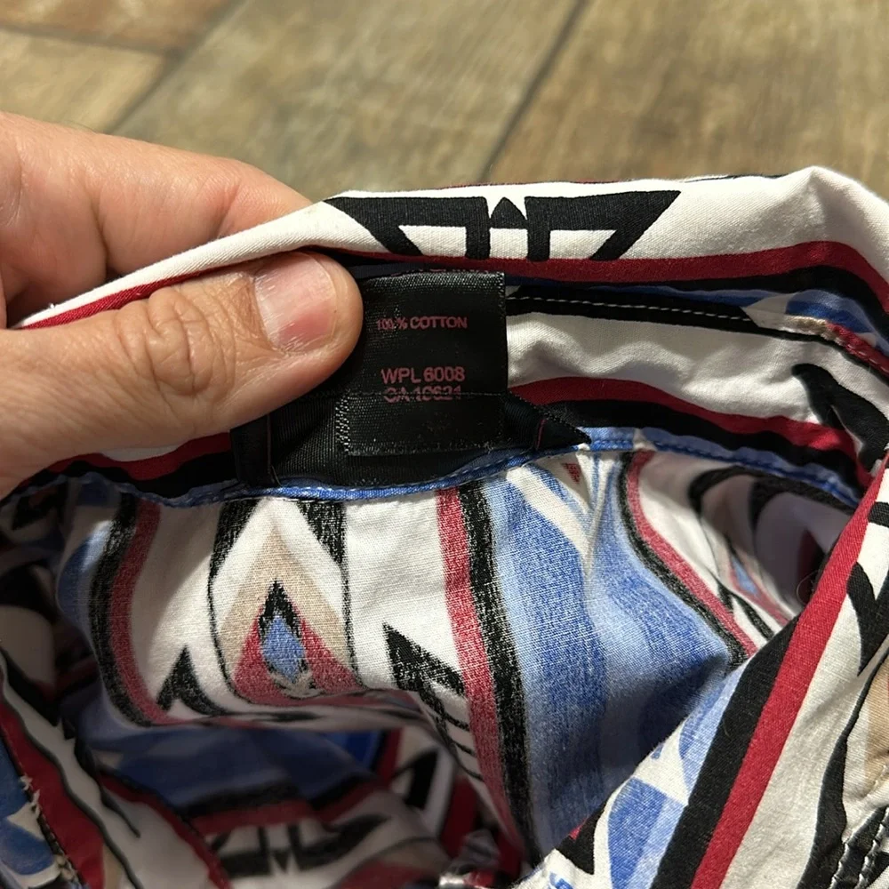 Rock & Roll Cowgirl Women’s Sz M Aztec‎ Print Pearl Snap Long Sleeve Shirt - Picture 7 of 12